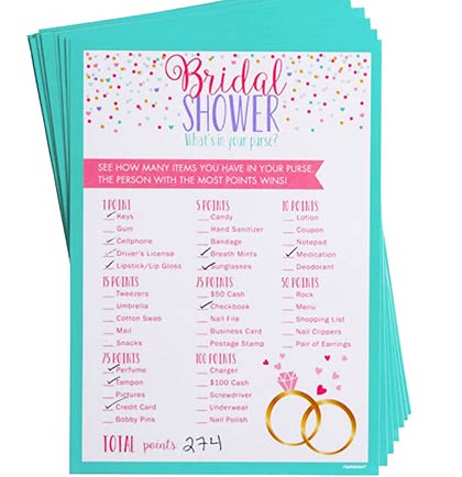 Boho Theme - Whats In Your Purse? | Bridal Shower Game – Your Party Games